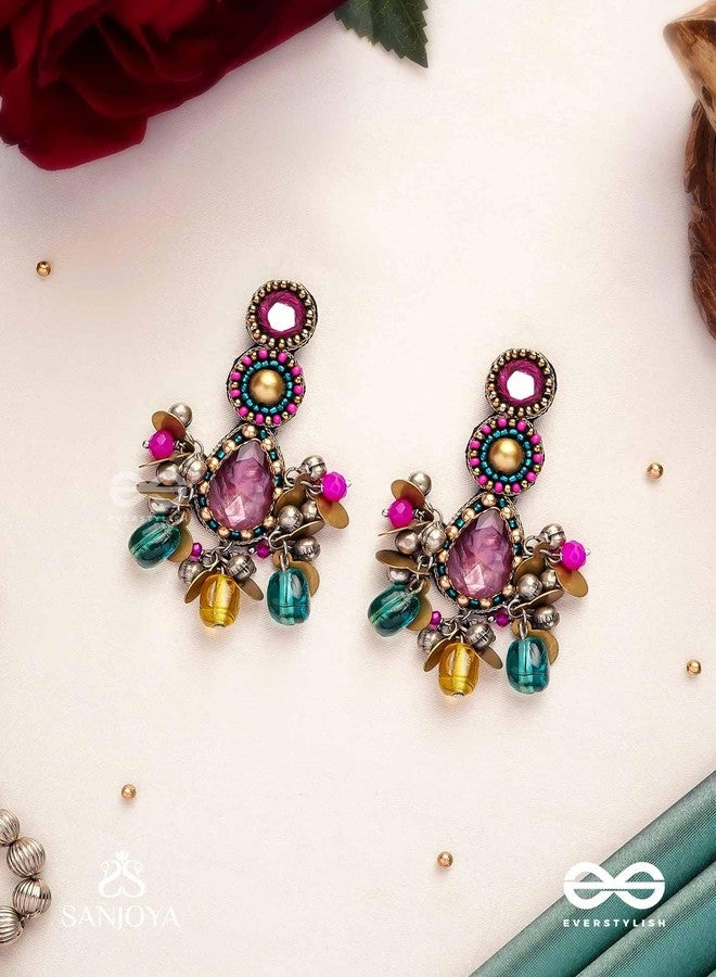 SANJOYA by EVERSTYLISH Kundan Earrings for Women | Multicolor Stone & Pearl Drop Dangler Studs | Ethnic Jewelry for Weddings, Festivals & Special Occasions - Image 3