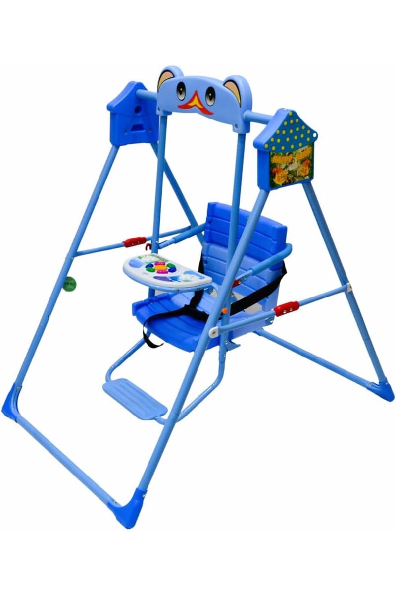 Rally Baby Swing with Safety Seat for Kids, Blue - Image 1
