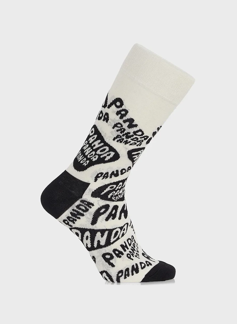 Happy Socks Panda Print Socks