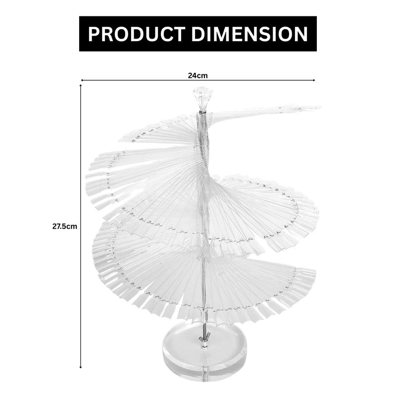 NYSA Transparent False Nail Practice Tips Nail Art Color Chart Display Stand False Nail Display Shelf Display Stand for Salon Nail Polish Gel Show Display Board for Beginners Professionals Pack of 120 Pcs - Image 2