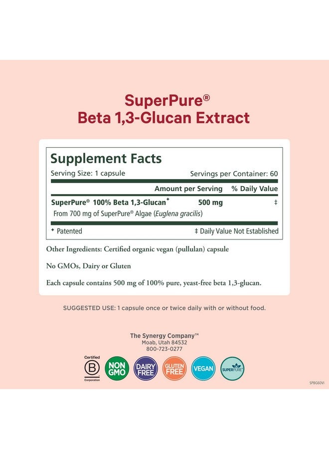 بيور سينرجي مستخلص بيتا ١,٣-جلوكان سوبر بيور من بيور سينرجي | ٥٠٠ ملغ من بيتا ١,٣-جلوكان من الطحالب | مستخلص موحد خالٍ من الخميرة، غير معدل وراثيًا | يدعم صحة المناعة والهضم (٦٠ كبسولة) - Image 2