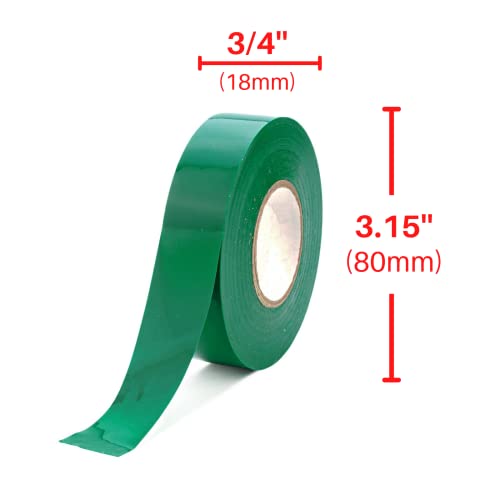 Xtricity Vinyl Green Electrical Tape 3/4 inch x 66 Ft for Electrical Insulation, Wire Bundling and DIY Repairs – Durable, Stretchy, General Purpose – Up to 600V (1 Pack) - Image 4