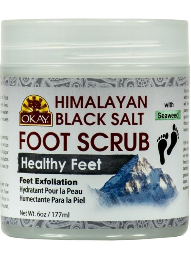 OKAY Pure Naturals Black Salt Foot Scrub 6oz - Image 1