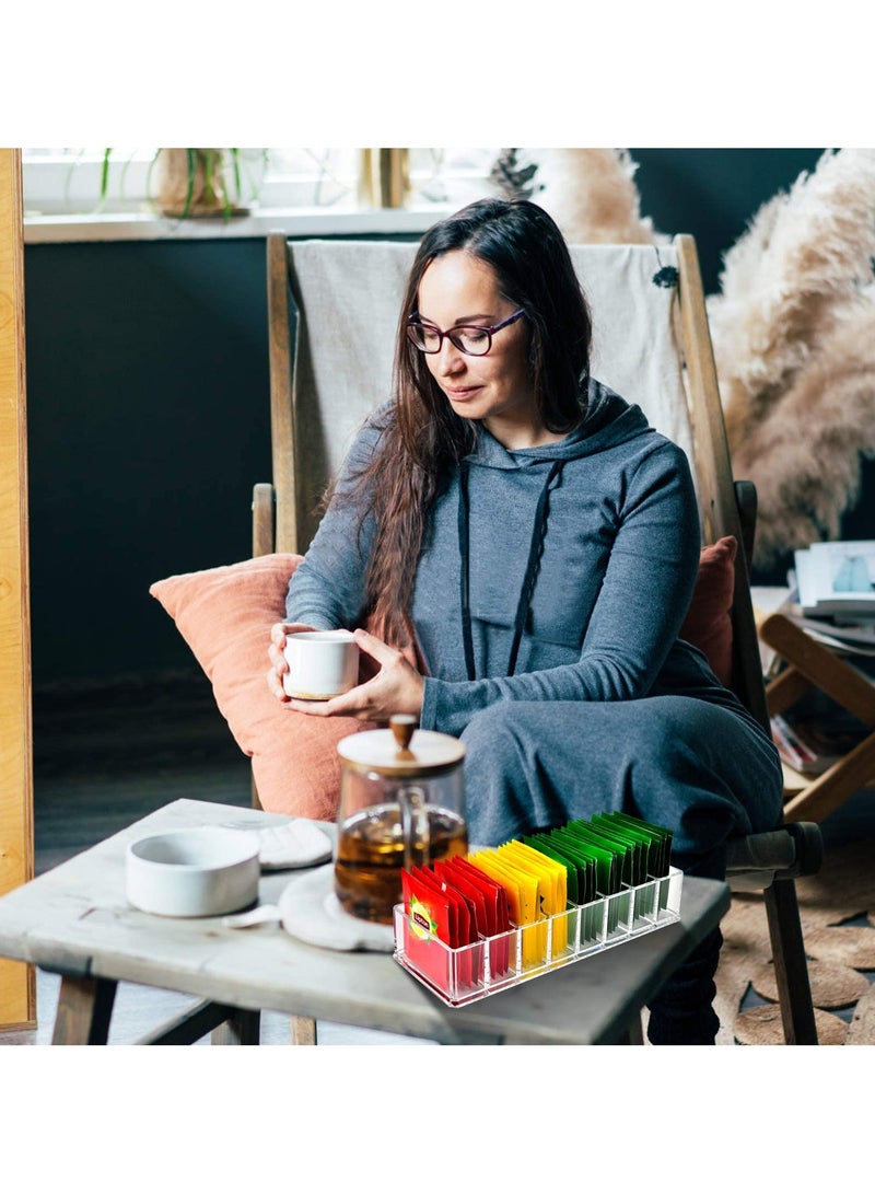 sokany Bag Organizer Holder for Kitchen Pantry Cabinet, Countertop, Tea Storage Box Station Bin Caddy Holds Beverage Bags, Sweeter, Ketchup Packets, Spice Pouches, Dressing Mixes (Clear) - Image 5