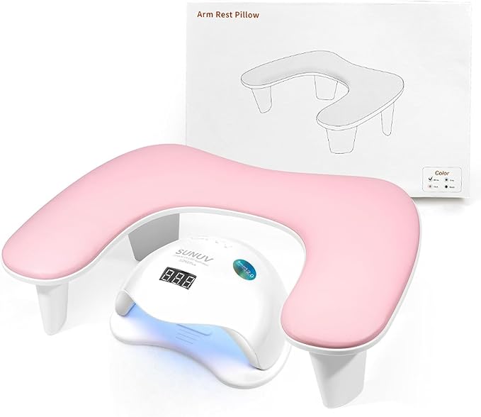 LIONVISON Nail Arm Rest Hand Pillow Leather Nail Stand Nail Hand Rest White Manicure Cushion Arm Rest for Nails NonSlip Foot Cushion for Nail Art Salon - Image 1