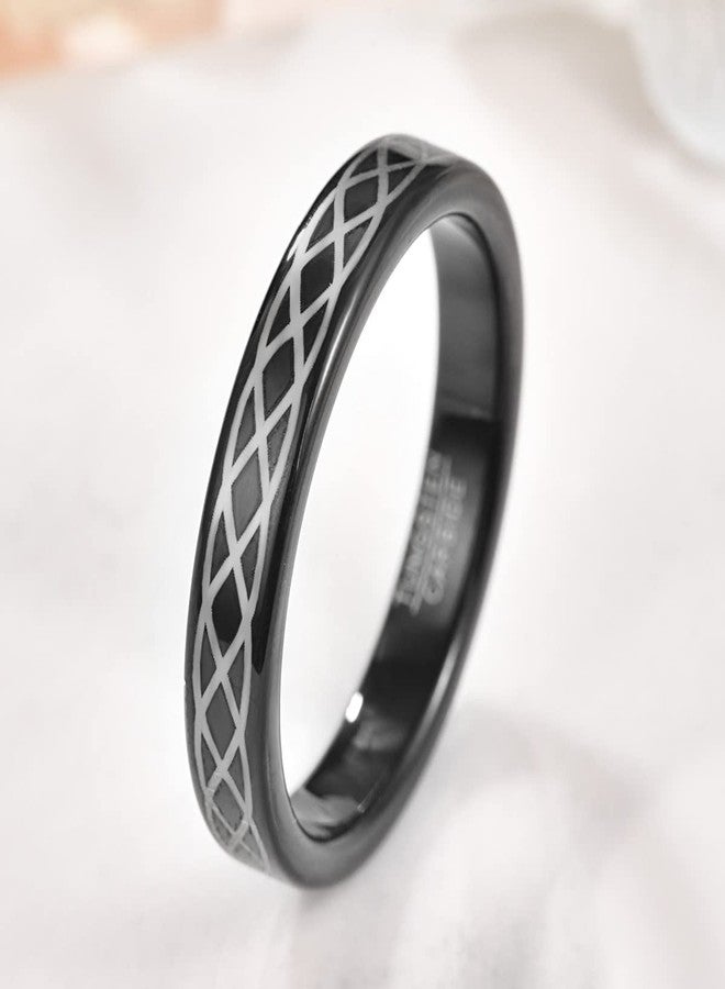 Corato 4mm Black Tungsten Rings Men Laser Celtic Knot Engagement Wedding Band Basic Style Promise Rings Size 9 - Image 2