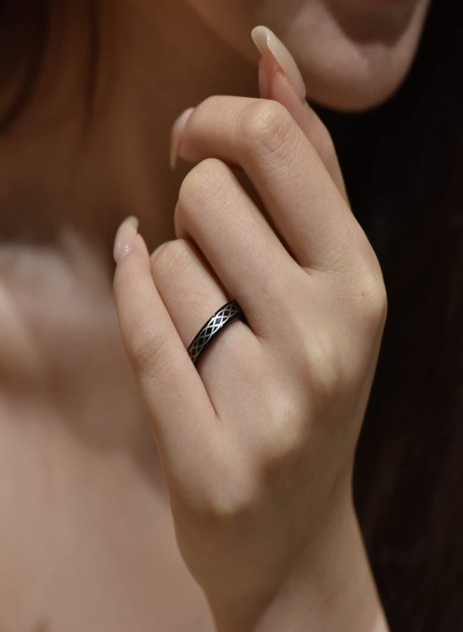 Corato 4mm Black Tungsten Rings Men Laser Celtic Knot Engagement Wedding Band Basic Style Promise Rings Size 9 - Image 4