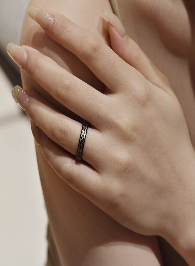 Corato 4mm Black Tungsten Rings Men Laser Celtic Knot Engagement Wedding Band Basic Style Promise Rings Size 9 - Image 5