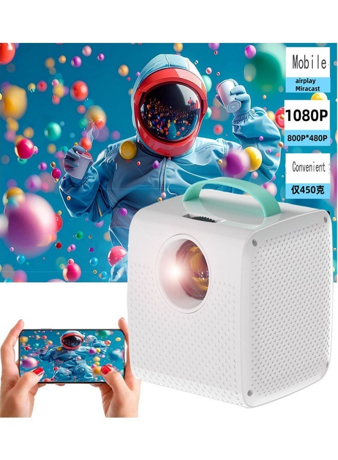 Bukela Mini Projector, 1080P Support, Book Projector for Reading, Portable Projector with Handle, USB/HDMI Connection, 50 ANSI, 20"-70" Screen Video Projector for Laptop/PC/Smartphone - Image 1