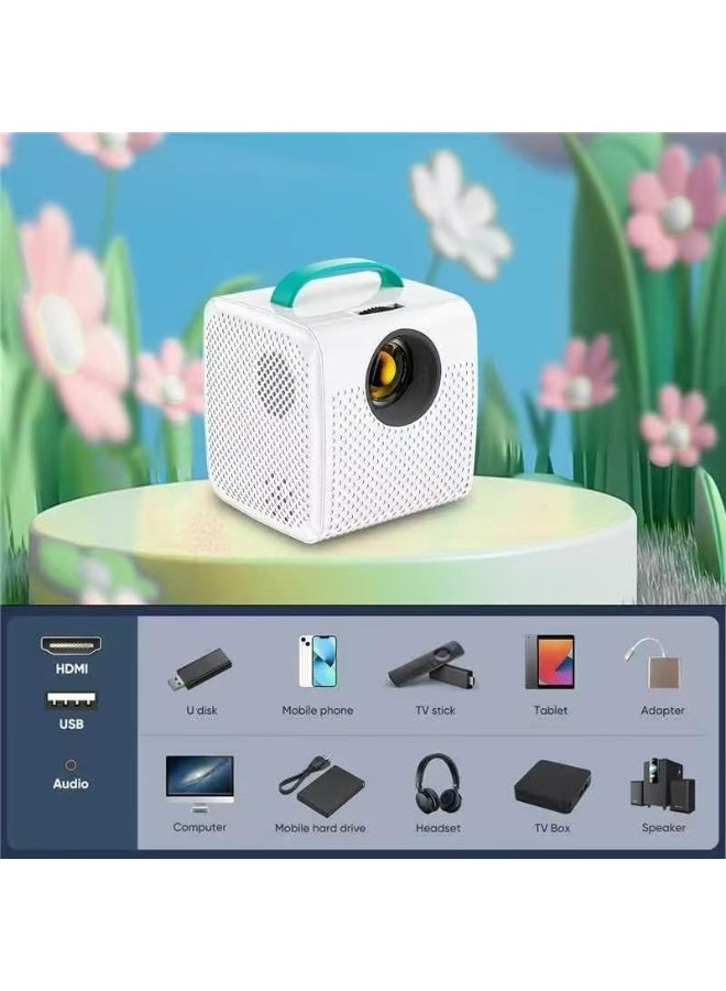 Bukela Mini Projector, 1080P Support, Book Projector for Reading, Portable Projector with Handle, USB/HDMI Connection, 50 ANSI, 20"-70" Screen Video Projector for Laptop/PC/Smartphone - Image 5