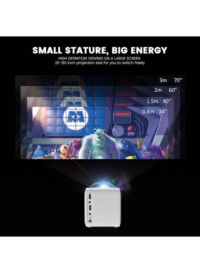 Bukela Mini Projector, 1080P Support, Book Projector for Reading, Portable Projector with Handle, USB/HDMI Connection, 50 ANSI, 20"-70" Screen Video Projector for Laptop/PC/Smartphone - Image 3