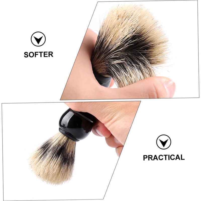 مجموعة فرشاة حلاقة للرجال للسفر مقبض بلاستيكي مدمج محمول - Image 5