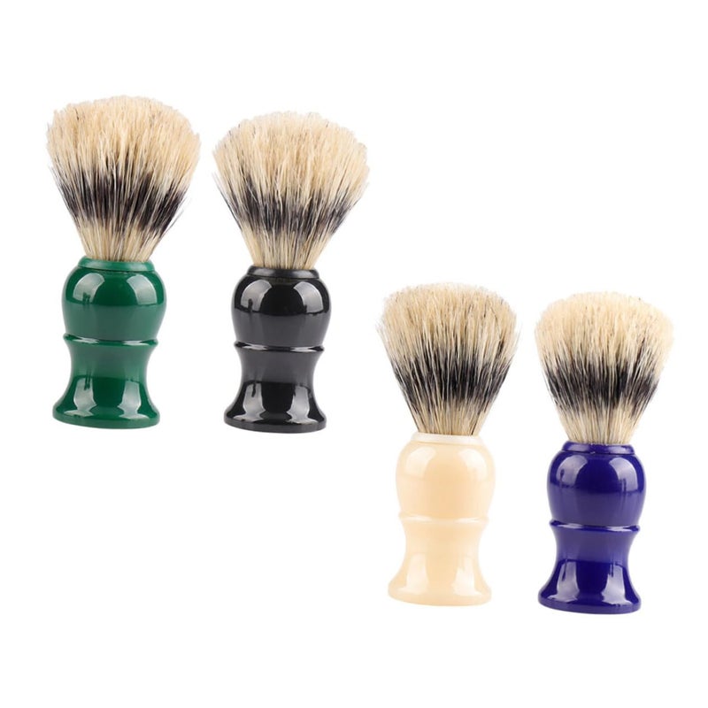 مجموعة فرشاة حلاقة للرجال للسفر مقبض بلاستيكي مدمج محمول - Image 2