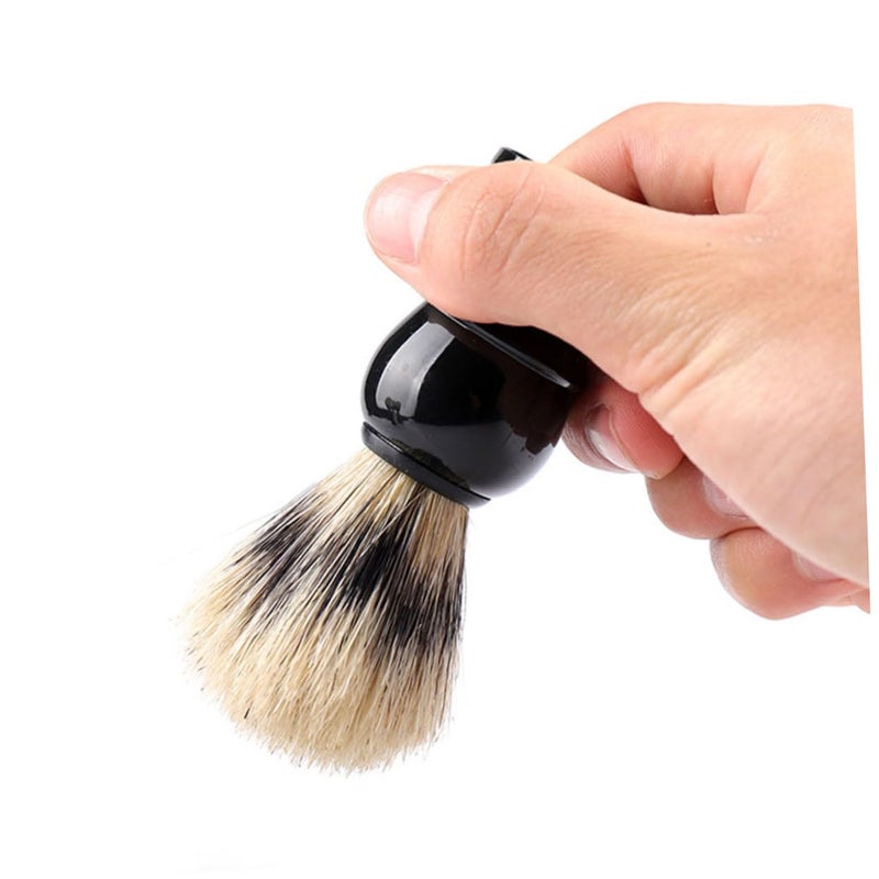 مجموعة فرشاة حلاقة للرجال للسفر مقبض بلاستيكي مدمج محمول - Image 4