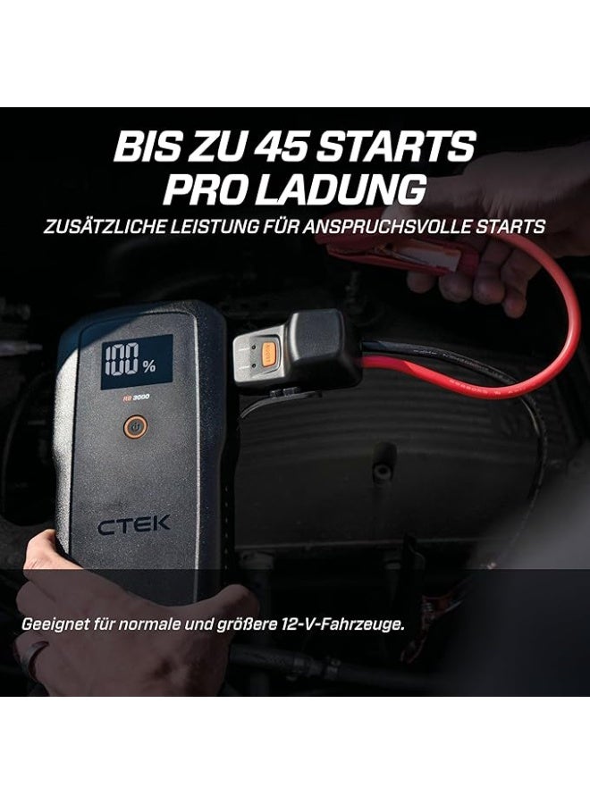 سي تيك RB 4000 Portable Jump Starter Booster - 4000A Battery Peak Current, Booster for 12V Batteries in Diesel and Petrol Vehicles - Image 3
