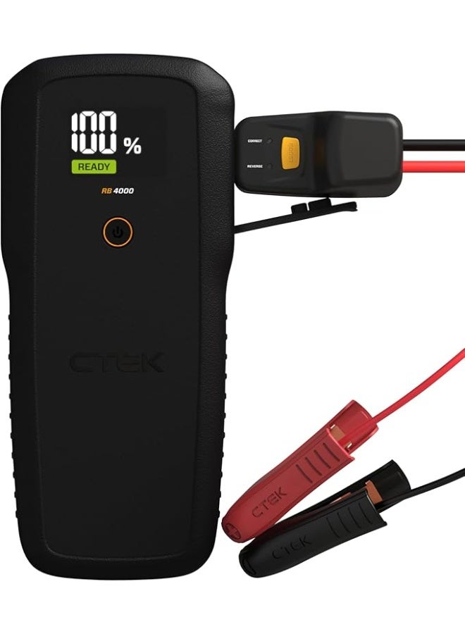 سي تيك RB 4000 Portable Jump Starter Booster - 4000A Battery Peak Current, Booster for 12V Batteries in Diesel and Petrol Vehicles - Image 1