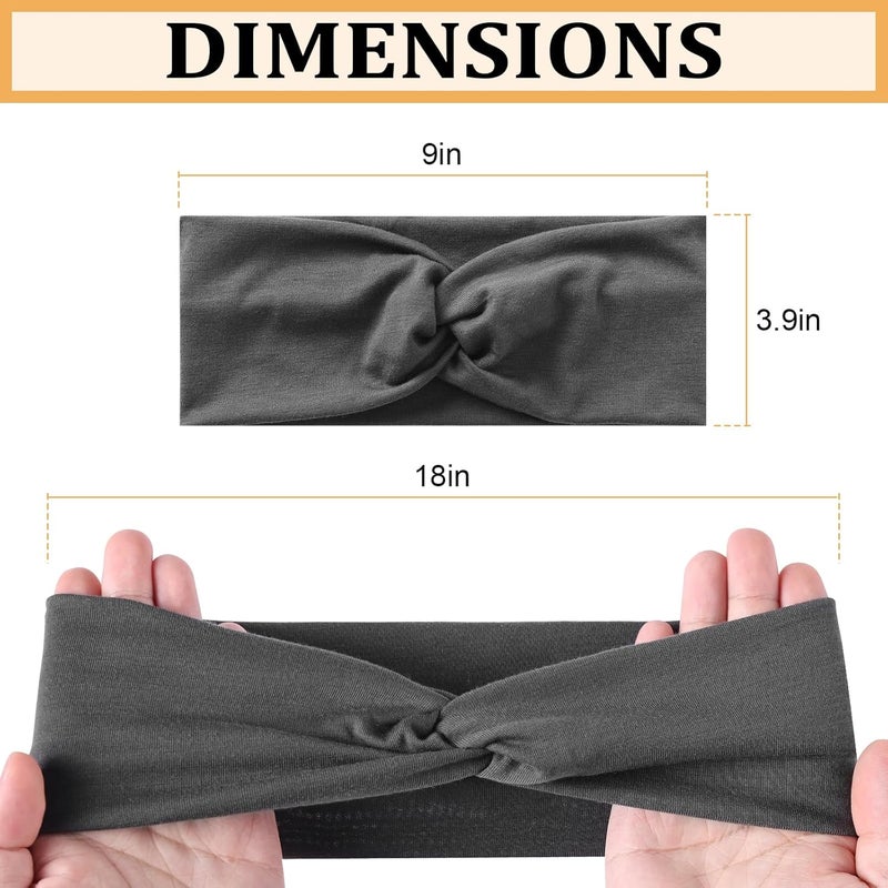 Luuao 12 Pcs Stretchy Sport Headbands for Women,Absorbed Sport Headband Soft Twist Knotted Headbands for Yoga, Workout Daily Life - Image 2