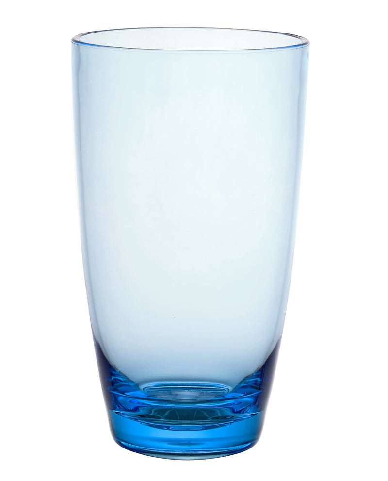 KLIFA ETON 208 oz Set of 6 Acrylic Highball Drinking Glasses Iced Tea Cups BPAFree Stackable Plastic Drinkware Dishwasher Safe Ocean Blue