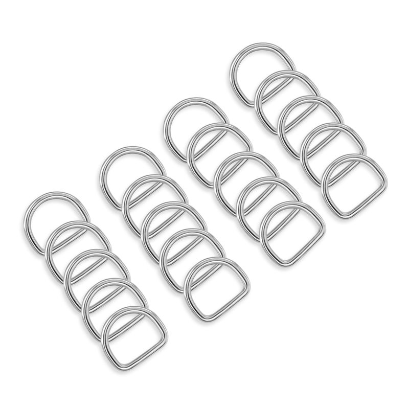 BEYOURD 3/4 inch Metal D Ring, Heavy Duty Stainless-Steel Dee Rings, Welded Solid for Dog Collars, Backpacks, Webbing Straps - Image 1