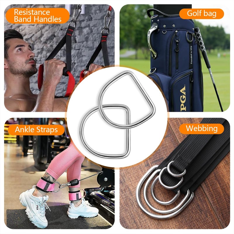 BEYOURD 3/4 inch Metal D Ring, Heavy Duty Stainless-Steel Dee Rings, Welded Solid for Dog Collars, Backpacks, Webbing Straps - Image 5