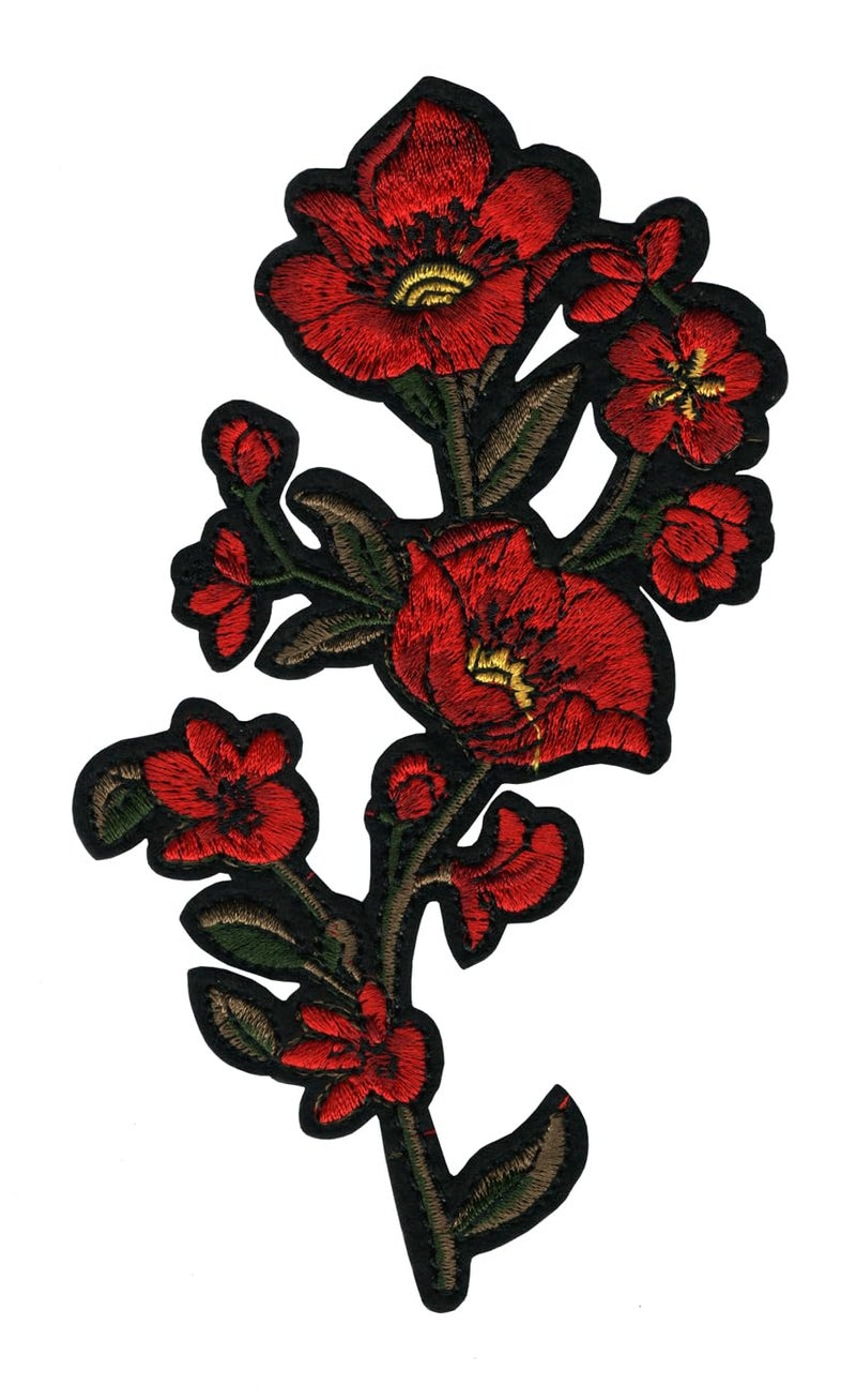 Flowers Applique Embroidered Sewon Patch Size 16cm x 75cm for Jackets Caps TShirts Bags Jeans Pants Outdoor Clothing Imported from Malaysia 1 Piece Code S73 - Image 1