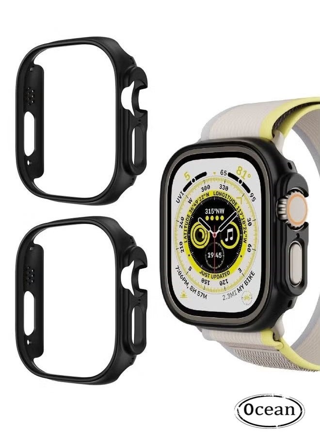 Ocean 2Pack for Apple Watch Ultra 49mm Case Protective Hard PC Cover Shockproof Hollow Bumper Frame Guard Compatible with iWatch Ultra 49mm Black  - Image 1