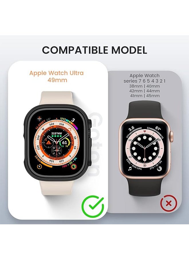 Ocean 2Pack for Apple Watch Ultra 49mm Case Protective Hard PC Cover Shockproof Hollow Bumper Frame Guard Compatible with iWatch Ultra 49mm Black  - Image 2
