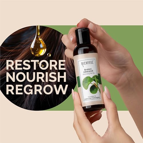 Richfeel Brahmi Jaborandi Hair Oil | Controls Hair Fall | Promotes Hair Growth | Trichologist Developed Formula | For Men & Women | No Mineral Oils or Silicones | 80 ML – Pack of 2 - Image 5