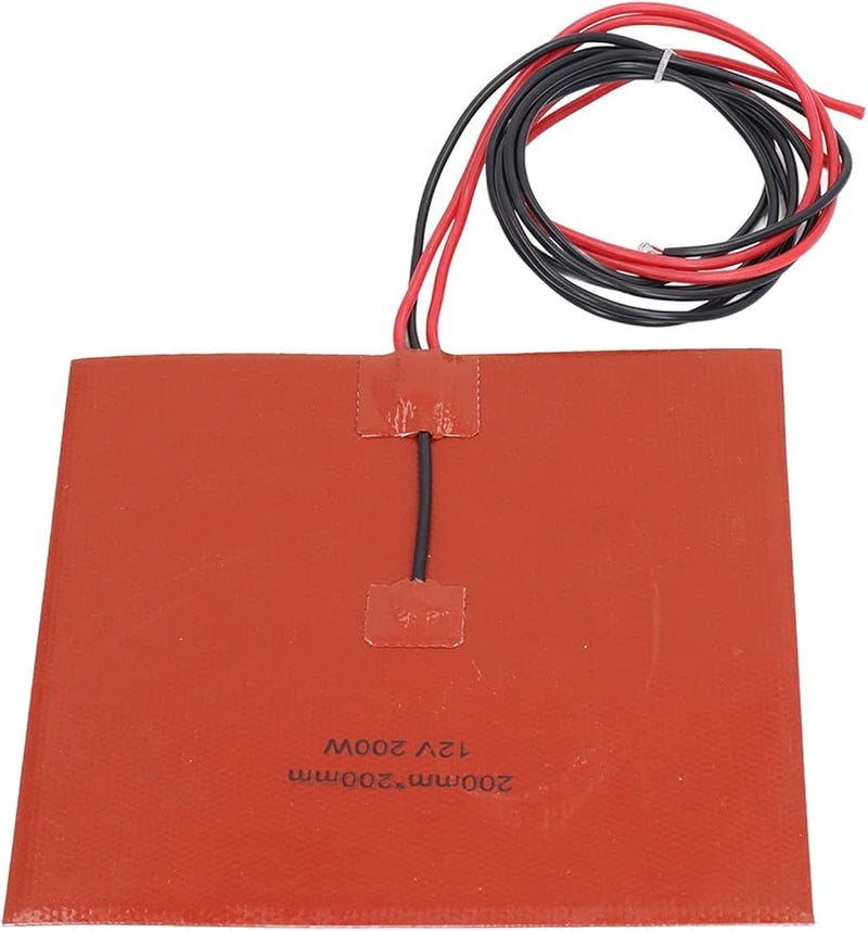 BRRNOO 200W سجادة تسليكون تسخين DC12V 200x200 مم لسرير الطباعة ثلاثية الأبعاد الساخن - Image 1