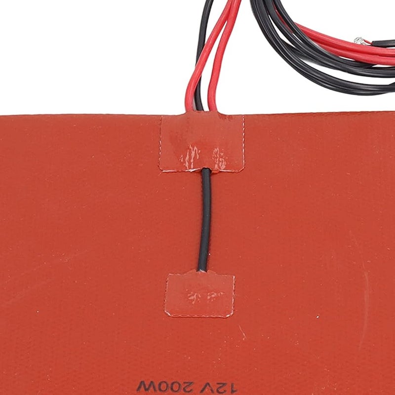 BRRNOO 200W سجادة تسليكون تسخين DC12V 200x200 مم لسرير الطباعة ثلاثية الأبعاد الساخن - Image 5