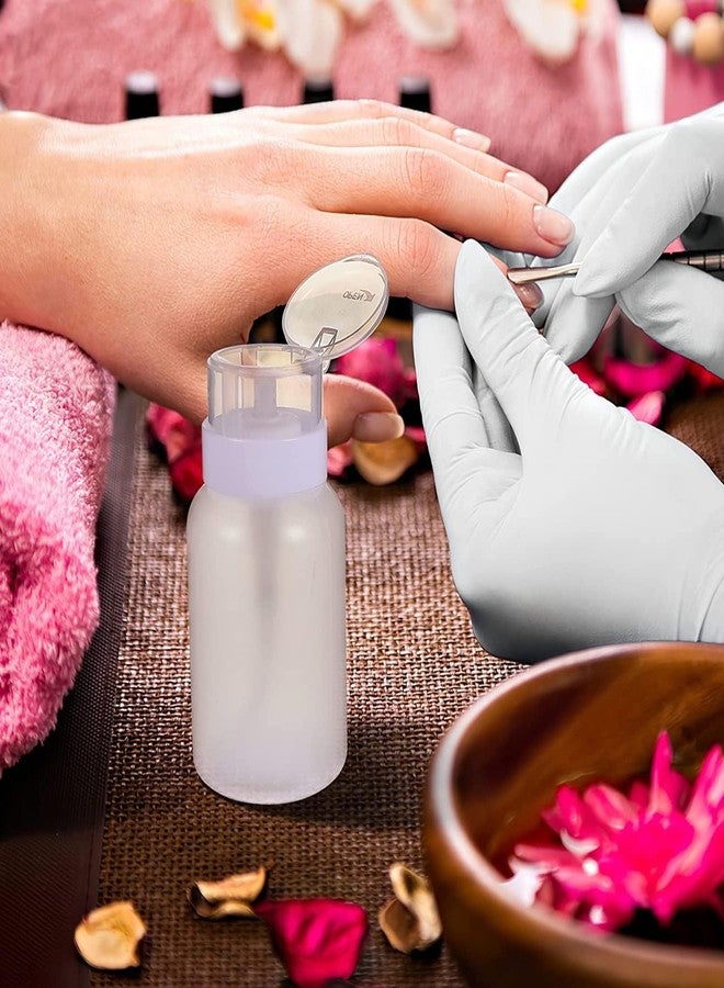 THR3E STROKES Nail Polish Remover Bottle, Push Down Pump Acetone Dispenser, Empty Makeup Acetone Containers (Pack of 1, Clear) MIX COLOUR - Image 5