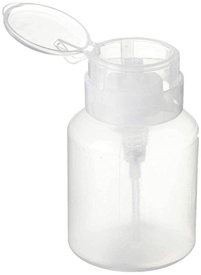 THR3E STROKES Nail Polish Remover Bottle, Push Down Pump Acetone Dispenser, Empty Makeup Acetone Containers (Pack of 1, Clear) MIX COLOUR - Image 1