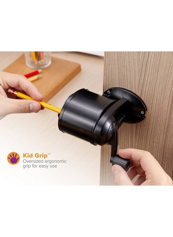 Bostitch Office Wall Mount Manual Pencil Sharpener Tip Saver 8 Hole Dial 6X Longer Cutter Life Vertical Or Horizontal Mounting Black (Mps1 Blk)  - Image 5