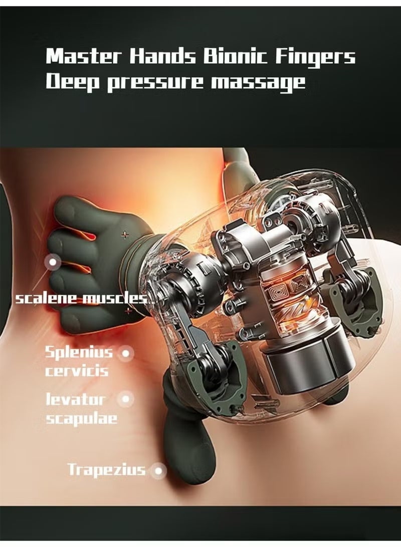 jingpin "4D Bionic Hand Neck & Shoulder Massager - Wireless Rechargeable Version" 3-Speed Adjustment & Multi-Part Application | Simulated Kneading for Muscle Soreness Relief | Portable Massager for Office, Home & Travel | Unisex - Image 2