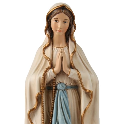BC BUILDCLASSIC BC Catholic Our Lady of Lourdes Statue, Blessed Virgin Mary Mother Figure, Inspirational Home décor, Religious Gift to Mom, 6" H, Renaissance Sculpture Handmade by Buildclassic - Image 2