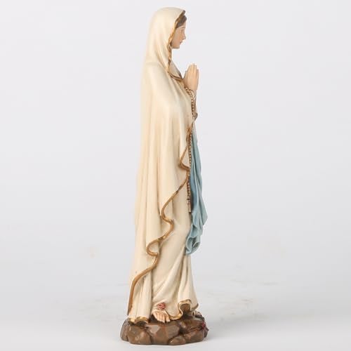 BC BUILDCLASSIC BC Catholic Our Lady of Lourdes Statue, Blessed Virgin Mary Mother Figure, Inspirational Home décor, Religious Gift to Mom, 6" H, Renaissance Sculpture Handmade by Buildclassic - Image 5