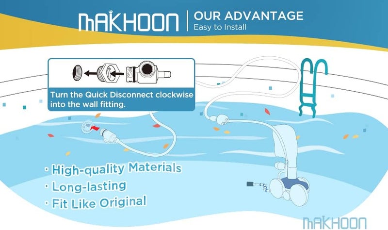 MAKHOON D29 UWF Quick Disconnect and 9-100-9002 Pressure Relief Valve Replacement for Polaris Zodiac 180 280 380 Pool Cleaners (1) - Image 4