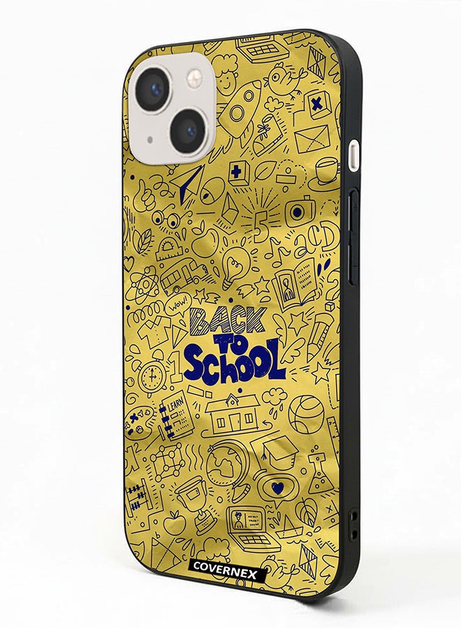 Covernex Apple iPhone 13 Protective Case Cover Printed Featuring Doodle Art Back To School - Image 1
