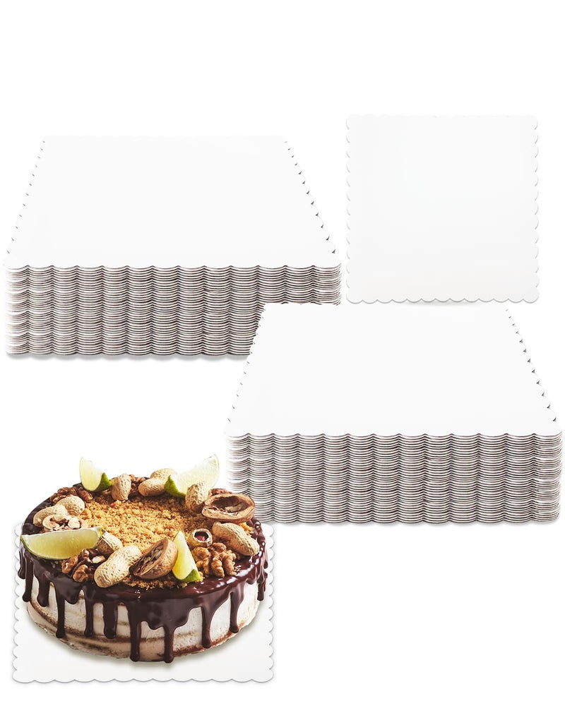 qiqee White 6 Inch Wave Cake Boards 15-Packs Squares Base Food-Grade Cardboard Wave Cake Plateï¼ˆThinner But Strongerï¼‰ - Image 3