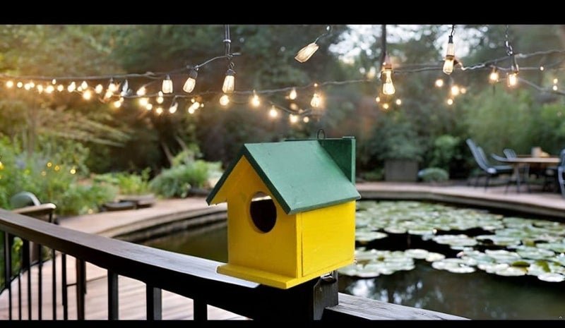 GO7 Wooden Bird House for Gaeden and Balcony Hanging Pack of 2 (Pink & Grren) - Image 4