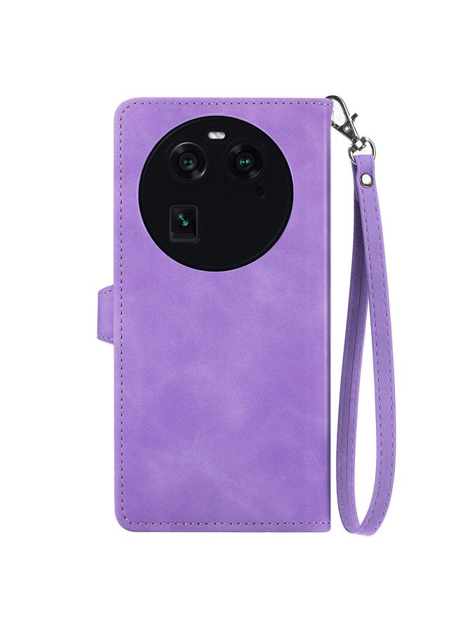 S-TOP Case For OPPO Find X6 Embossed Flower Zipper Leather Phone Case - Image 3