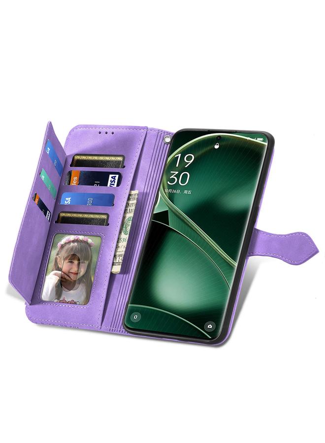 S-TOP Case For OPPO Find X6 Embossed Flower Zipper Leather Phone Case - Image 4