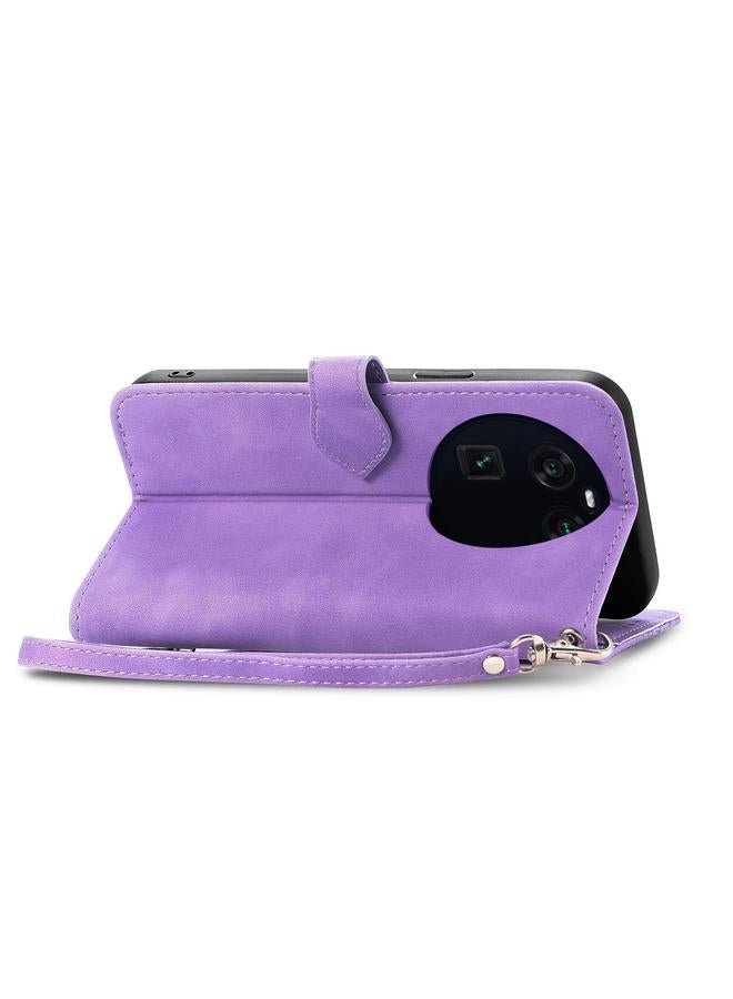 S-TOP Case For OPPO Find X6 Embossed Flower Zipper Leather Phone Case - Image 5