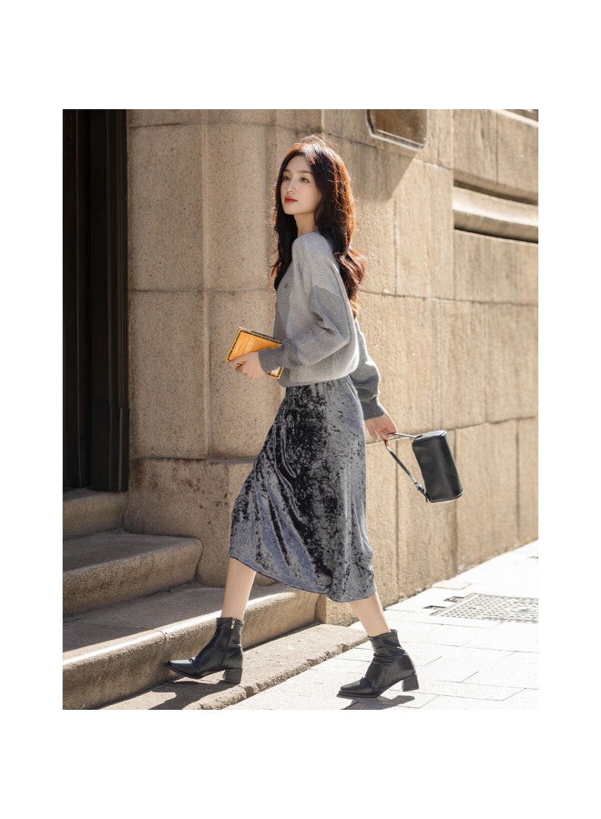 Dme Colorblock V-neck Drop Shoulder Long Sleeve Knit Sweater Women's Top Winter - Image 2