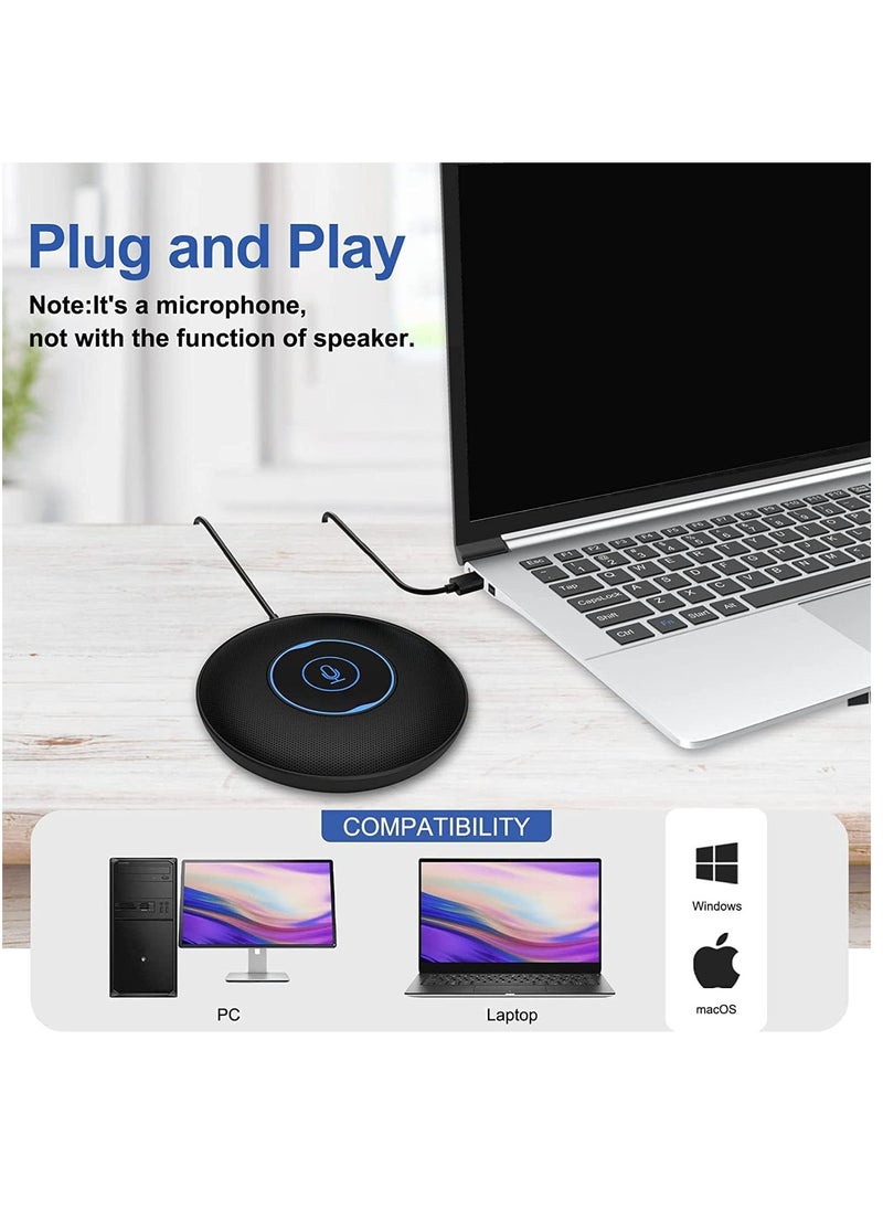 Excefore - Conference USB Microphone, 360° Omnidirectional Laptop PC Computer External Conference Mic with Mute Button, Compatible with MacOS Windows for Zoom Meeting, Online Learning, Skype VD60 - Image 1