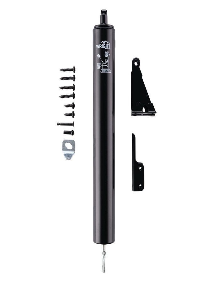 Wright Products Heavy-Duty Pneumatic Storm Door Closer - Durable, Adjustable, Quiet-Closing with Hold-Open Feature (Transitional, Black) - Image 1