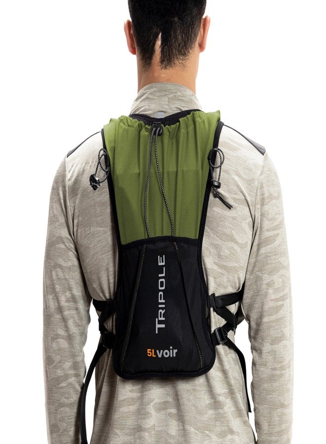 Tripole Voir Hydration Bag and Backpack for Trail Running and Cycling | 5 litres | Without Bladder (Green) - Image 1