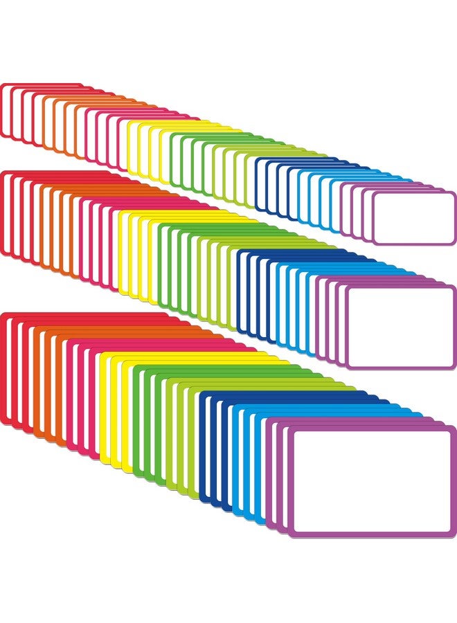 Mimorou 99 Pcs Dry Erase Magnetic Labels Reusable Waterproof Magnetic Name Tags Rectangle Stickers Labels For Whiteboard Fridge Classroom Office 3 Sizes(Colorful) - Image 1