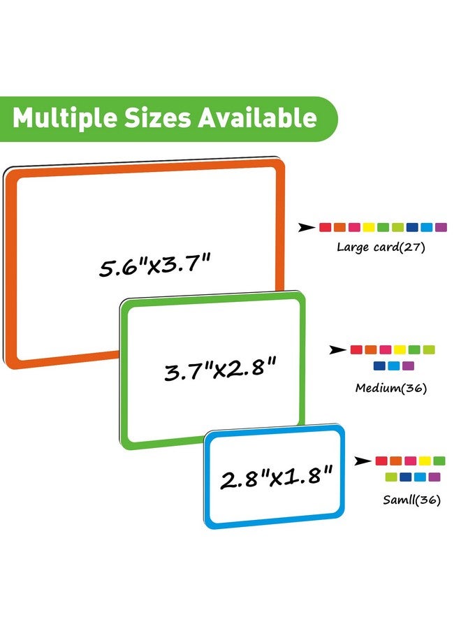 Mimorou 99 Pcs Dry Erase Magnetic Labels Reusable Waterproof Magnetic Name Tags Rectangle Stickers Labels For Whiteboard Fridge Classroom Office 3 Sizes(Colorful) - Image 2