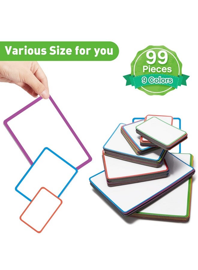 Mimorou 99 Pcs Dry Erase Magnetic Labels Reusable Waterproof Magnetic Name Tags Rectangle Stickers Labels For Whiteboard Fridge Classroom Office 3 Sizes(Colorful) - Image 3